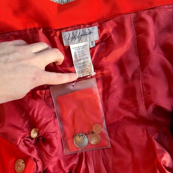 NWT Y2K YOHJI YAMAMOTO Formal Red Silk Gown - Spring Summer 2005 Collection - Picture 11 of 13